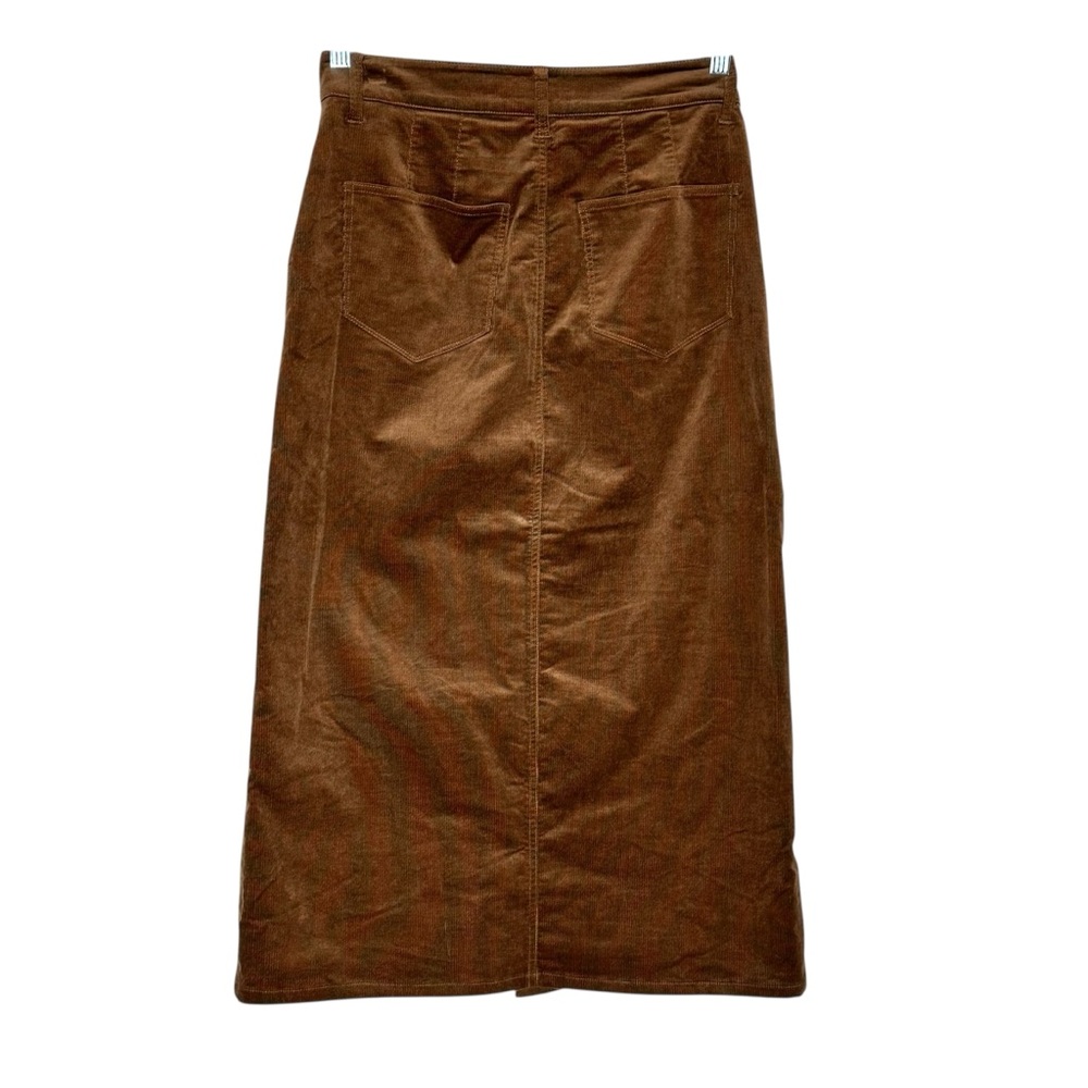 Paige Meadow Brown Corduroy Midi Pencil Skirt | Size 4 - Picture 5 of 9